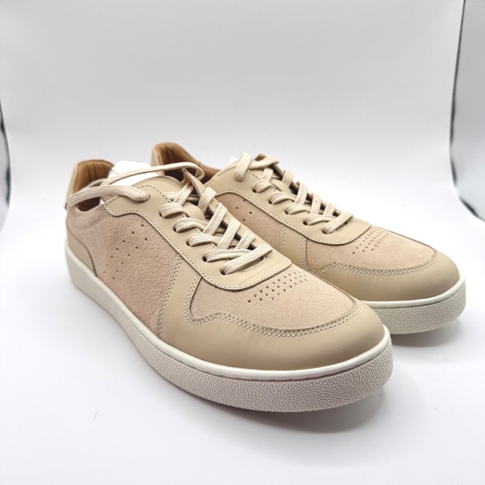 Nisolo Bria Go To Court Sneakers Lace-Up Bone Leather Suede Women's 7 New in Box
